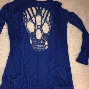 Blue skull cardigan